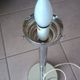 Floor lamp from the 60s/70s, chrome with two opal glass tulips in red and green.