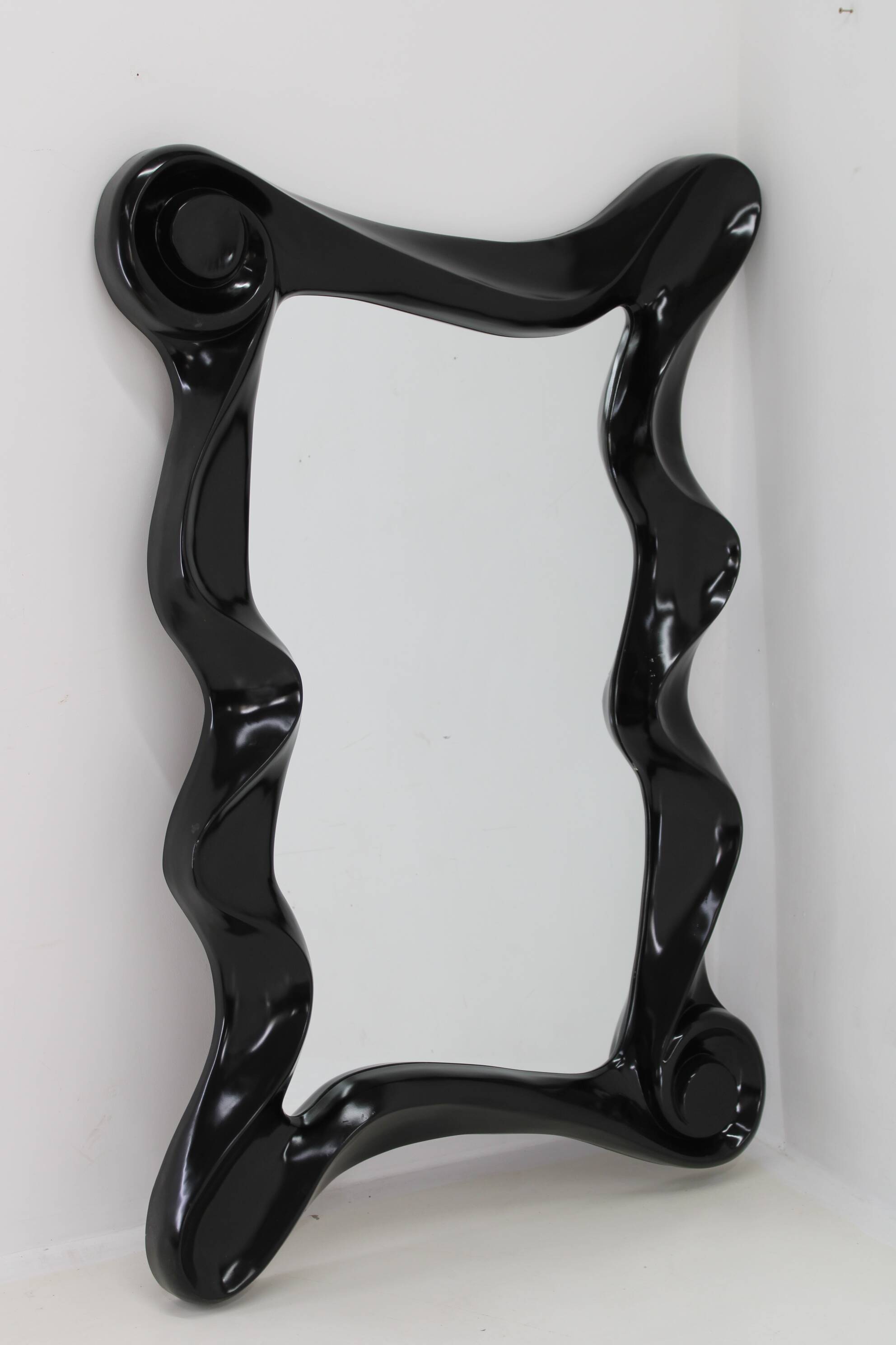 Grand miroir mural en fibre de verre des années 1980, Italie