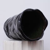 Thick black ceramic vase