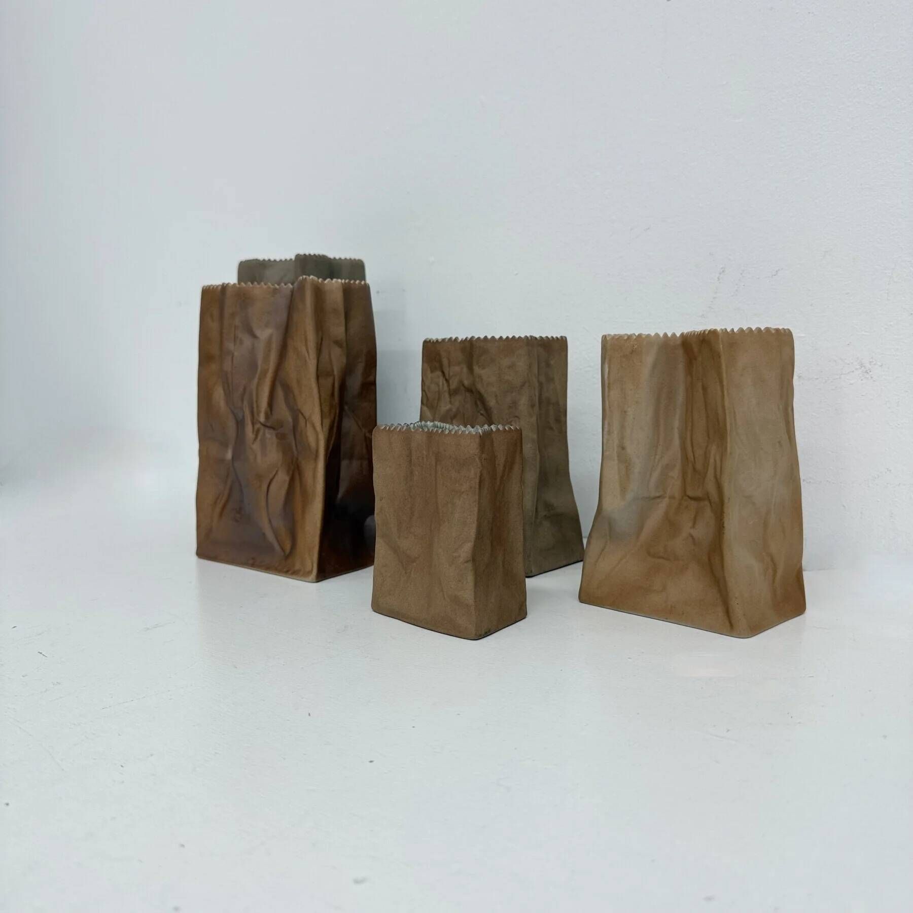 Set of 6 Rosenthal paper bag vases by Tapio Wirkkala, 1970s