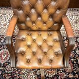 Brown Chesterfield President Chair