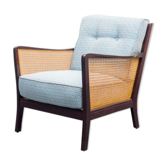 Armchair 50s with caning, restored, two available