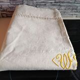 Drap toile écrue metis fleur bleue