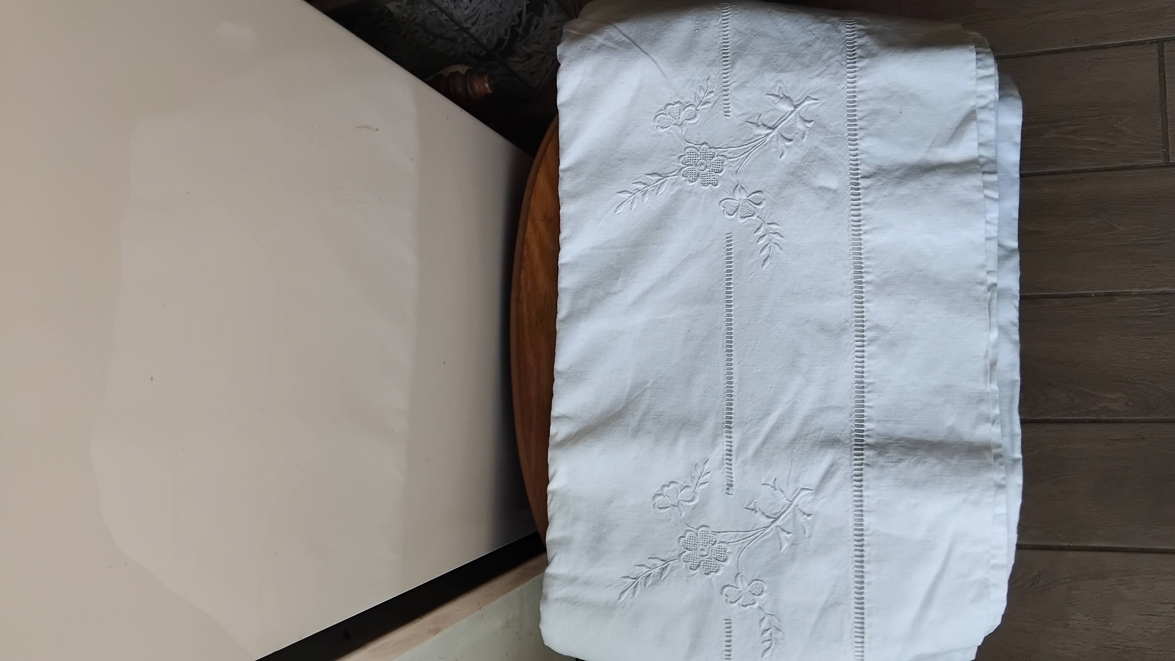 Old linen curtain