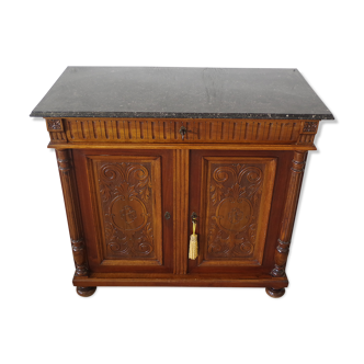 Walnut and marble sideboard, 1920s