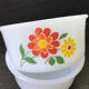 Set of 3 Arcopal ramekins, vintage décor red, orange, yellow flowers