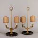 Lampes de table vintage première moitié '900 en bronze doré et marbre