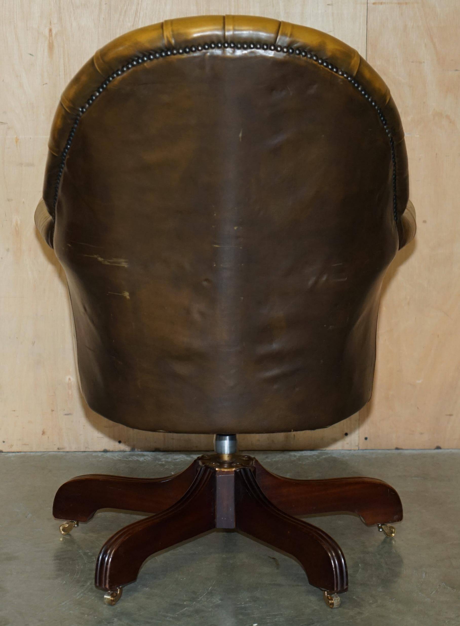 Vintage Leather Chesterfield Director's Armchair