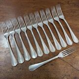 Série de 12 fourchettes en métal argenté christofle