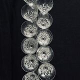 Set of 11 white wine glasses in Baccarat crystal carcassonne model