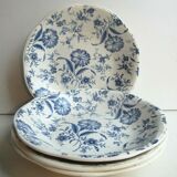 4 plates caps gien art deco model eyelets in blue