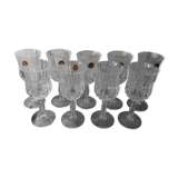 Set of 9 crystal wine glasses