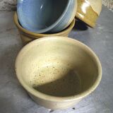 Set of 4 ramekins in semi-glazed sandstone, signed
