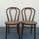 2 Curved wooden bistro chairs