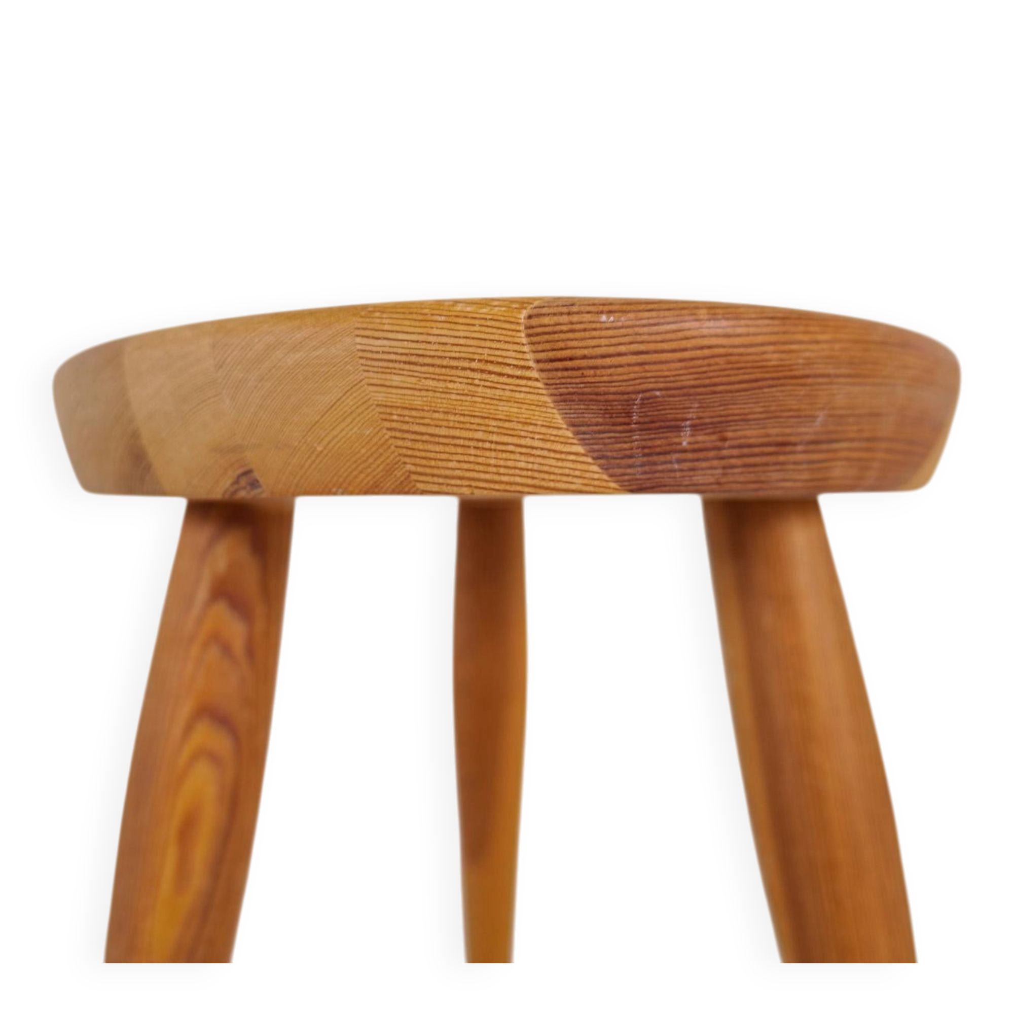 Modern Scandinavian Sculptural Stool in Pine, Sweden, 1970s