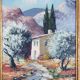 Huile sur toile signée Robert Mogisse XXème paysage provence cadre doré