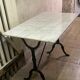 Bistro table marble top, cast iron base