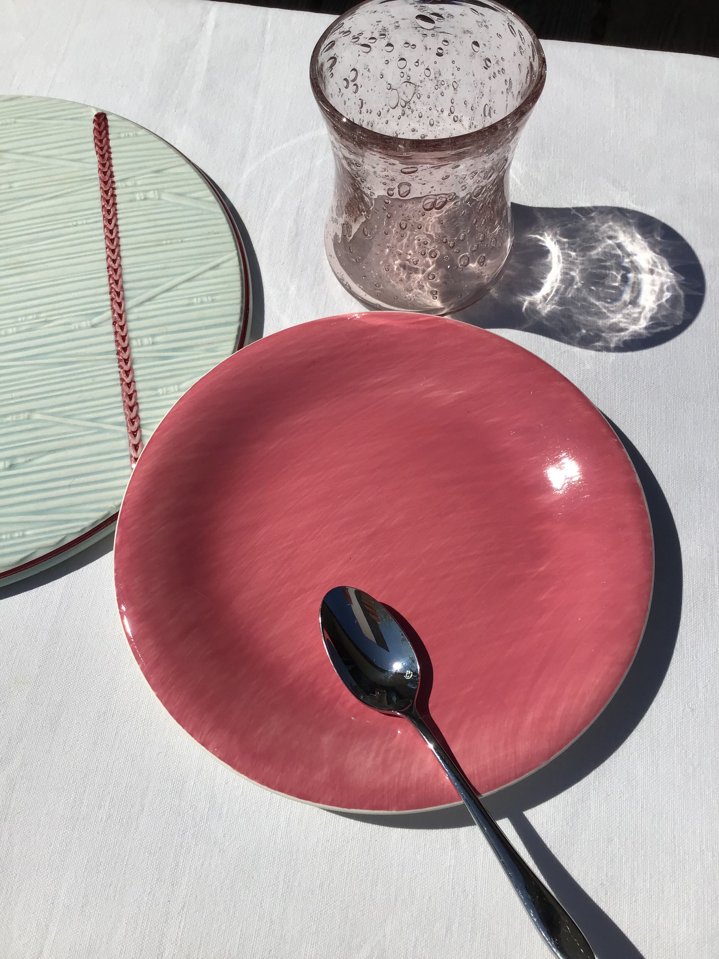 12 Hand-painted dessert plates Salins