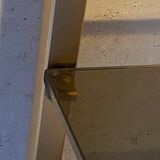 Golden brass and glass shelves