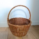 Large round vintage wicker basket