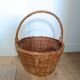 Large round vintage wicker basket