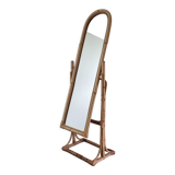 Rattan psyche mirror