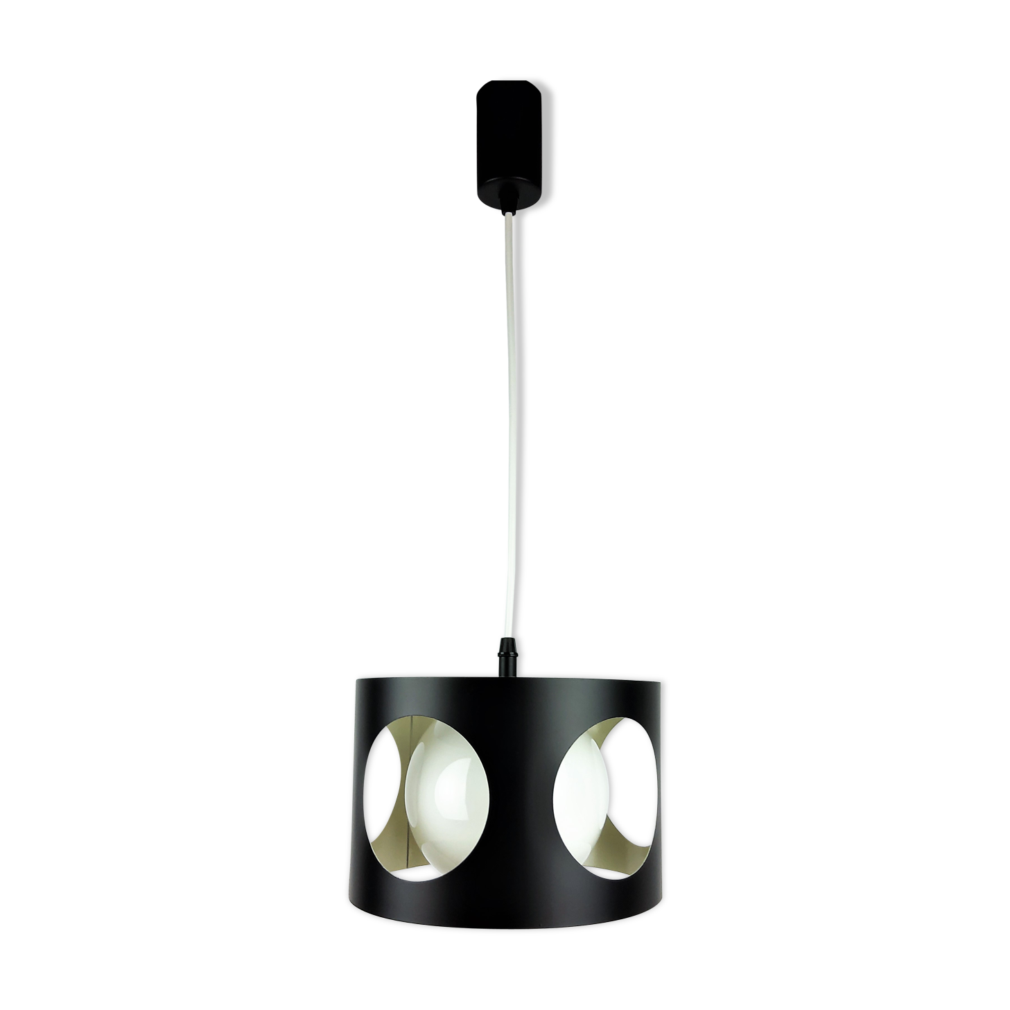 Vintage black metal suspension 1960