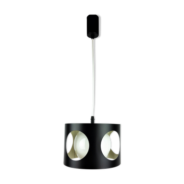 Suspension vintage noire métal 1960