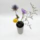 Roll vase / built-in flower stick – brushed aluminum, 1970s