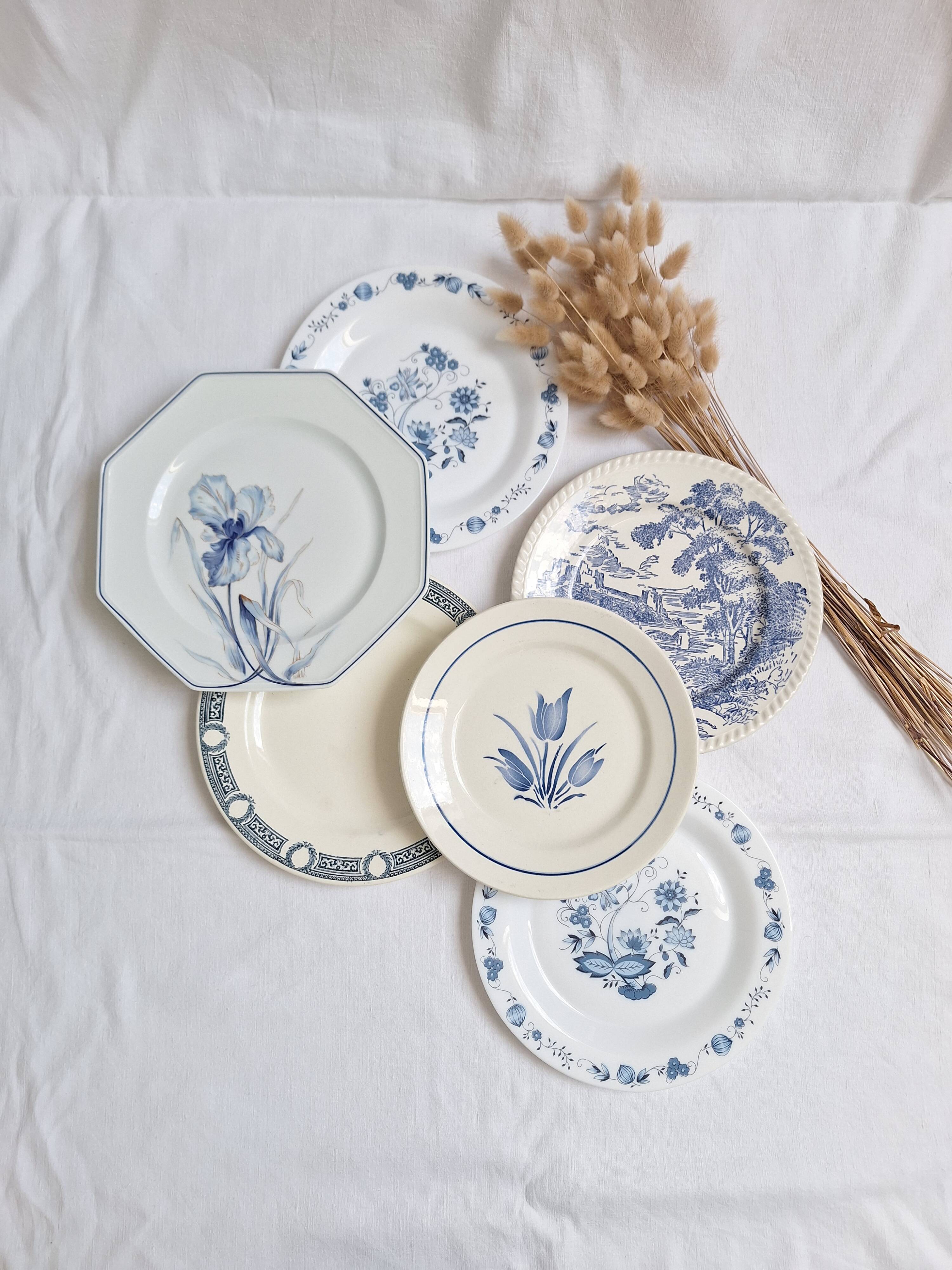 Vintage blue dinner plates