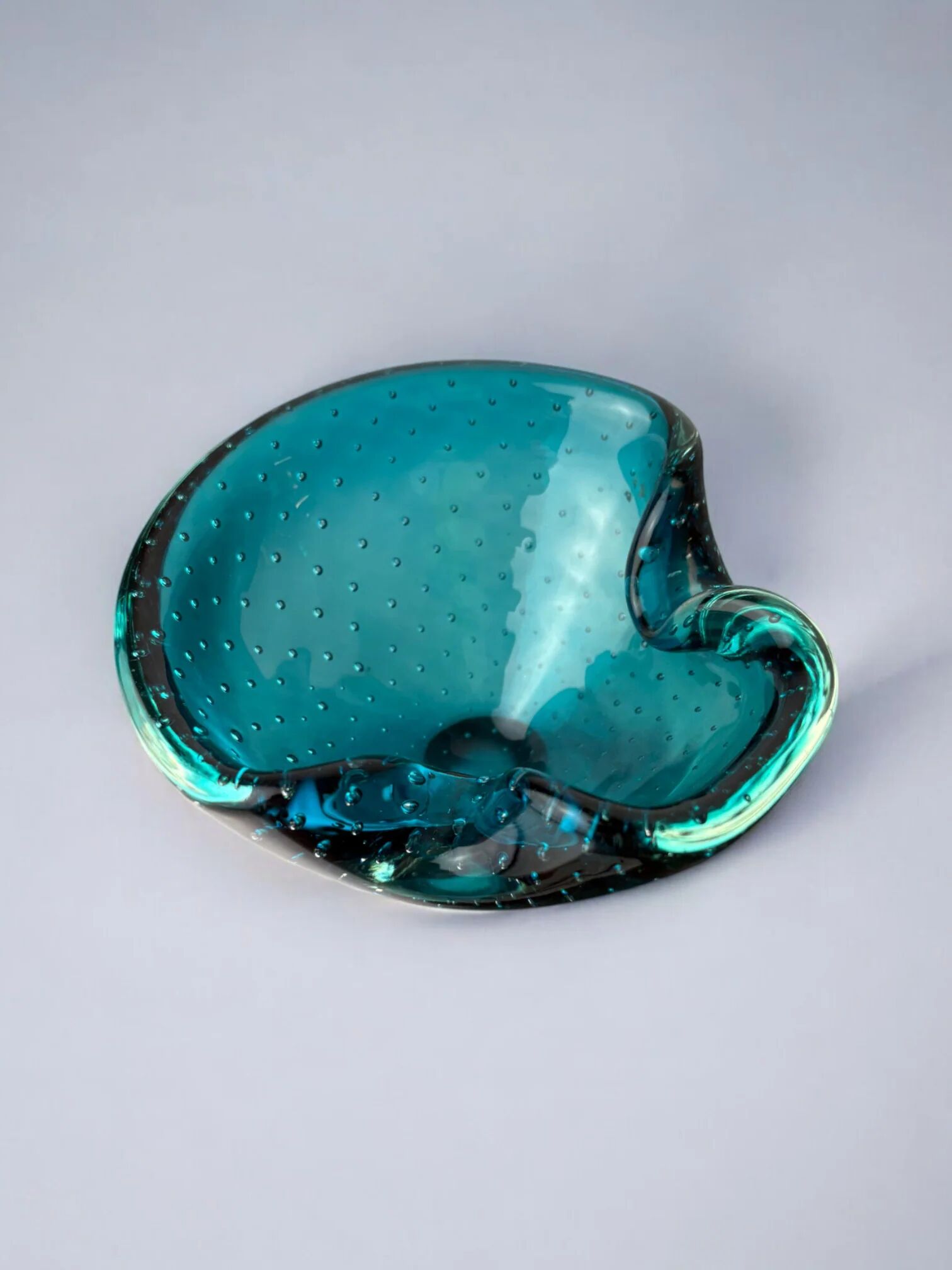 Blue Bubbles ashtray by Seguso, Murano glass, Italy, 1970s