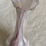 Clichy vase 1900 speckled opaline white and pink