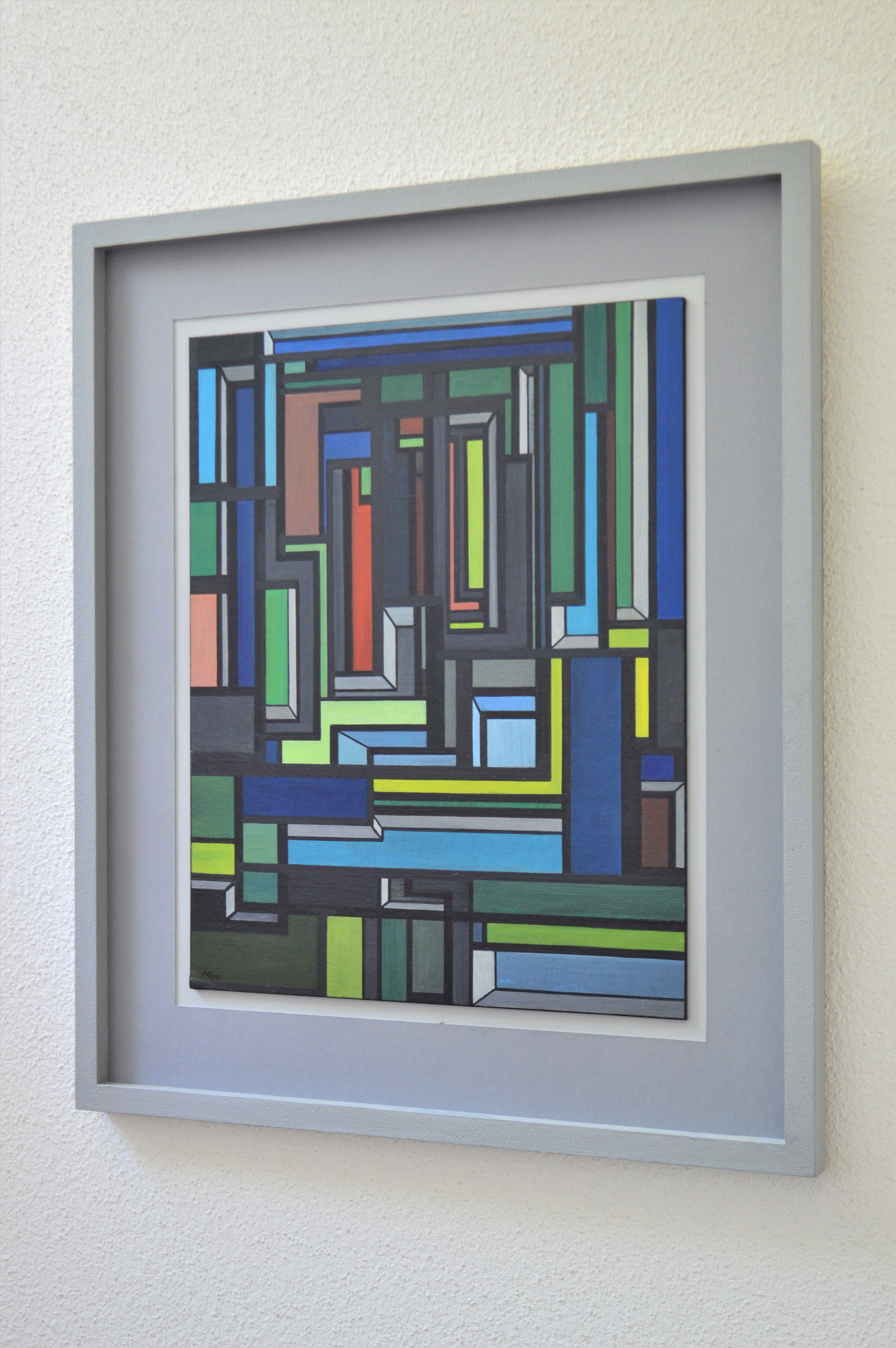 Painting on canvas construction contemporary abstract art