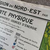 Ancienne carte scolaire : France, Nord-est, Hatier Kaeppelin.