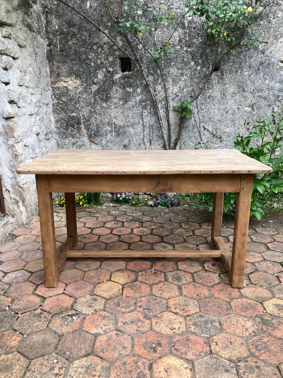 Old farmhouse table made of solid wood