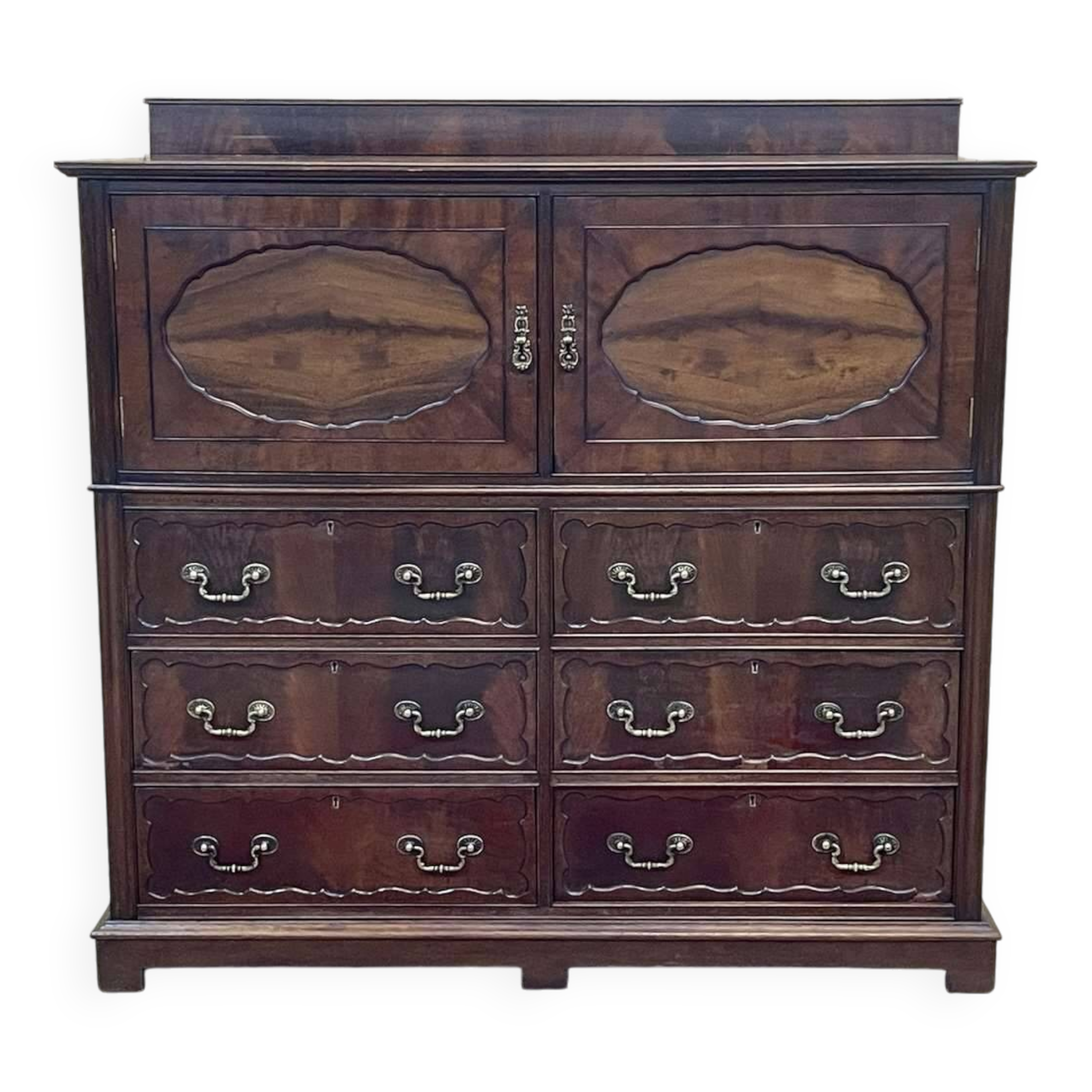 1950s English mahogany chest of drawers