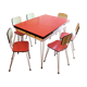 Table et chaises rockabilly en Formica structure Eiffel.