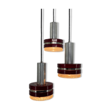 1960's Italian Cascade Metal & Glass Pendant