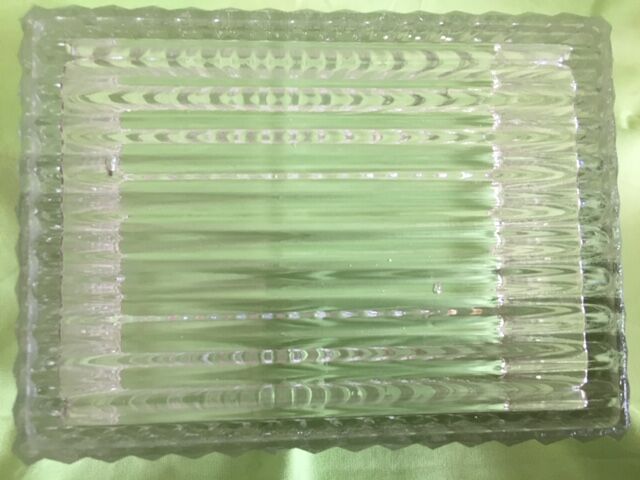 Art Deco gold metal glass cookie box