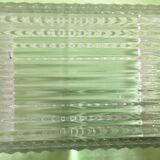 Art Deco gold metal glass cookie box