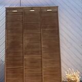 Triple filing cabinet with curtain in raw oak