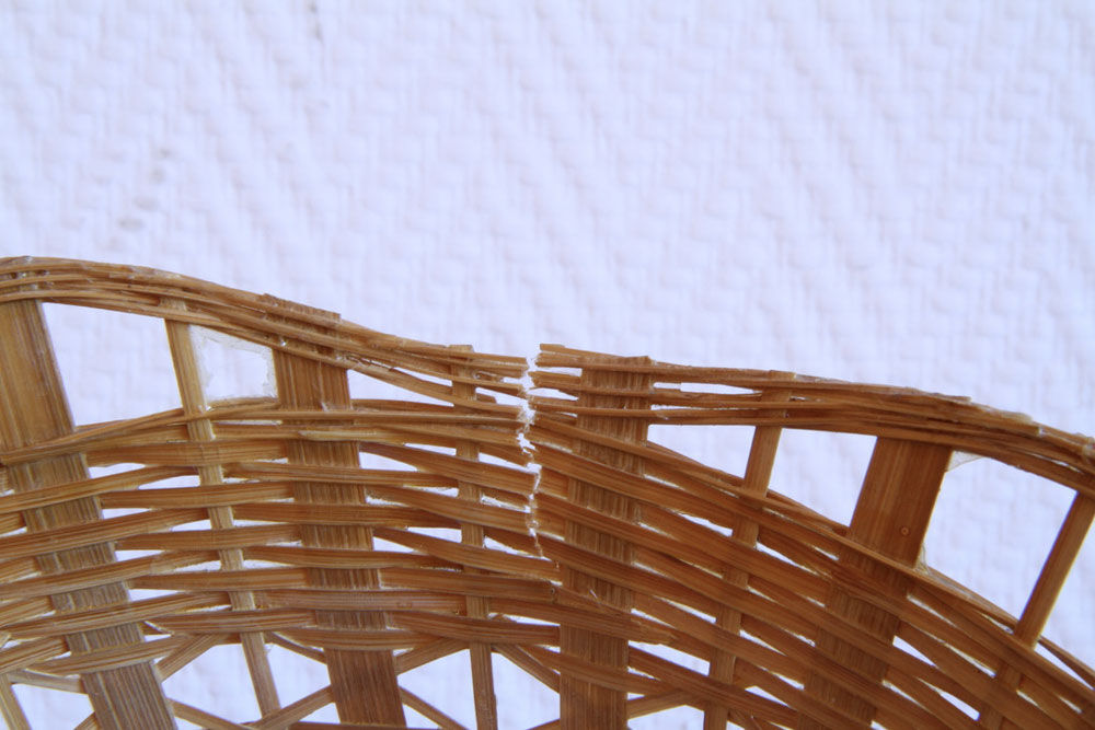Flower-shaped braided wicker hanging