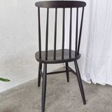 Chaise de salle à manger vintage en hêtre noir : style Ilmari Tapiovaara, scandinave