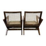Set of 2 Pierre Jeanneret  PJ-SI-45-A X-Leg Lounge Chairs