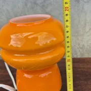 Small vintage orange mushroom lamp in opaline glass, space age.