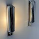 Pair of vintage modernist wall lights, chrome and sandblasted glass, France 1930