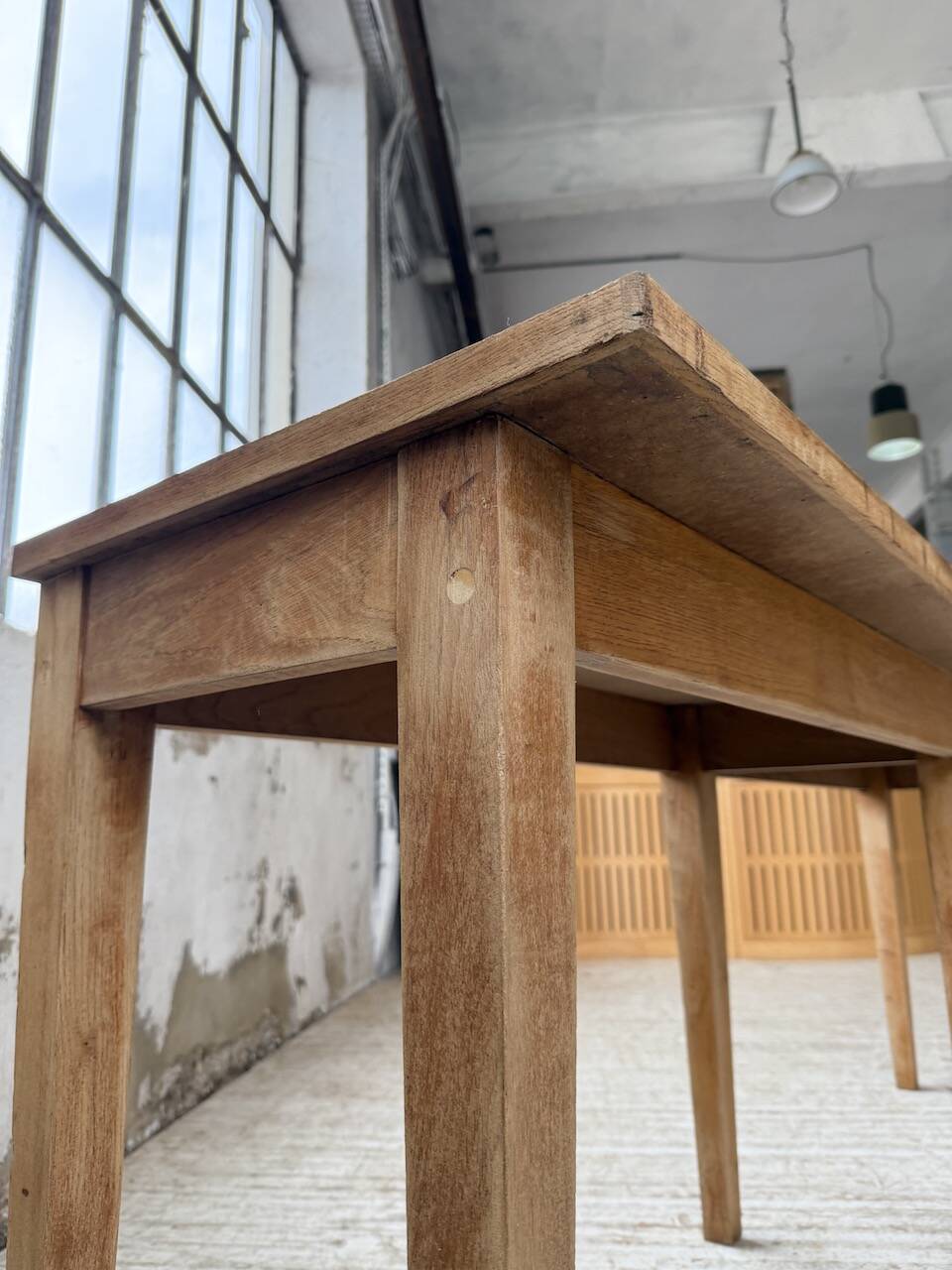 Oak and pine farmhouse console table