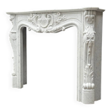 Louis XV style fireplace in Carrara marble circa 1980