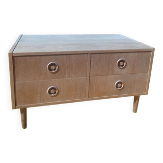 Low chest of drawers, light wood