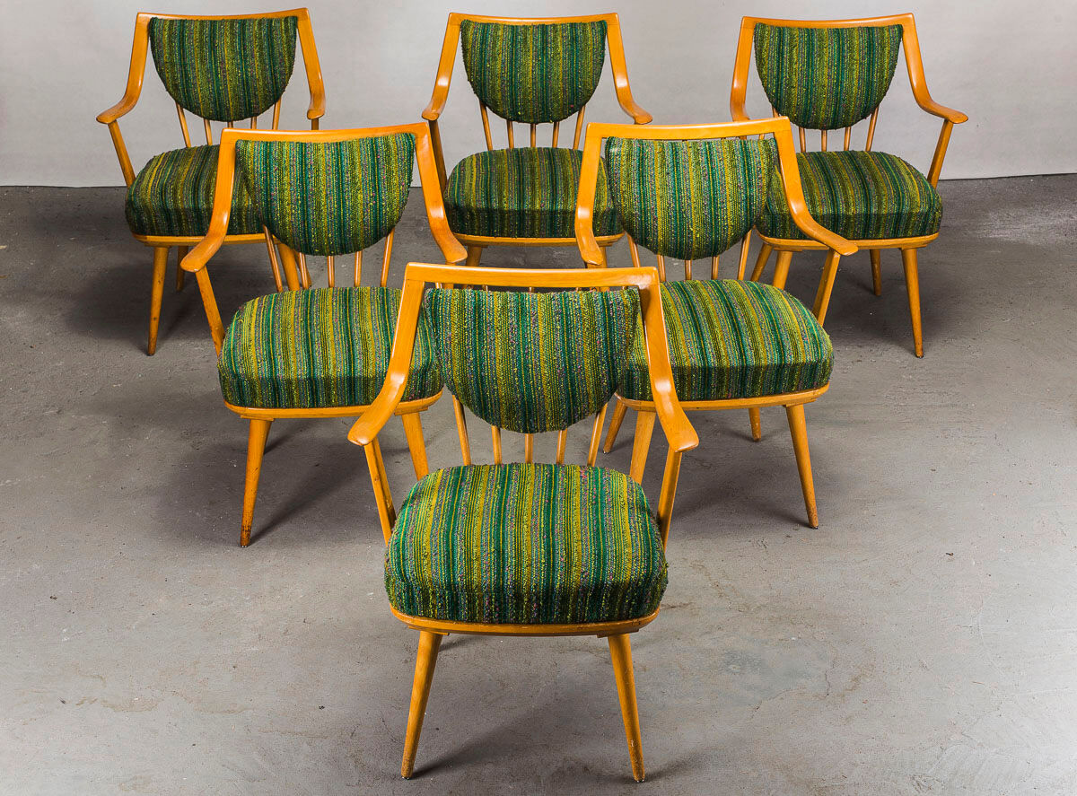German Beech Armchairs from Casala, 1950s, set of 6